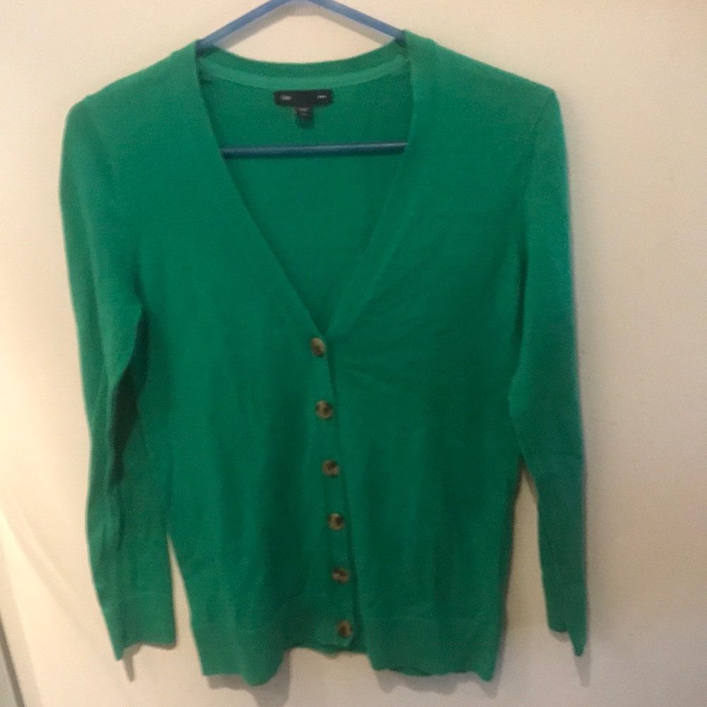 Vintage Gap Emerald Green Librarian button up sweater